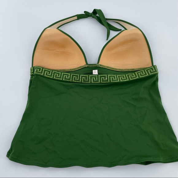 Victoria Secret emerald swim top with embezzlement size large, vintage - Picture 7 of 8